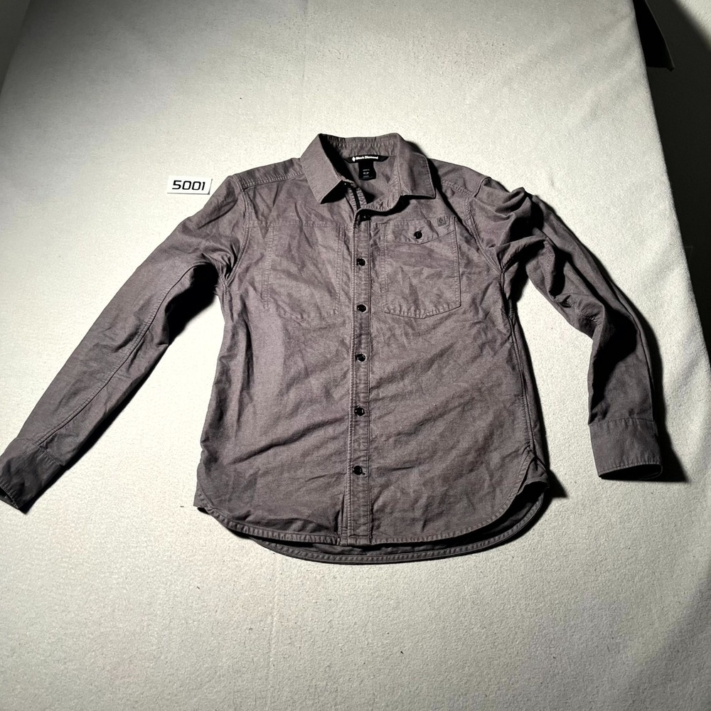 Black Diamond Shirt Mens Small Black Chambray Collared Button Up Casual Outdoor